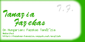 tanazia fazekas business card